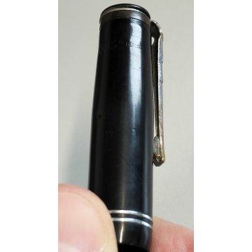 Rara ANTICA PENNA STILOGRAFICA EBANITE Unic CARICA LEVETTA anni 20 nib ORO 18 ct