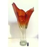 ENORME VASO VINTAGE VETRO Murano ROSSO ARANCIONE SFUMATO TRASPARENTE ANNI '50/60