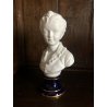 ANTICA SCULTURA CERAMICA Limoges Tharaud BUSTO GIOVANE RAGAZZO