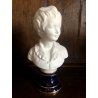 ANTICA SCULTURA CERAMICA Limoges Tharaud BUSTO GIOVANE RAGAZZO