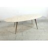 TAVOLO OVALE BASSO da CAFFE' MARMO GAMBE CROMATE OTTONE MIDCENTURY VINTAGE '50s