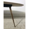 TAVOLO OVALE BASSO da CAFFE' MARMO GAMBE CROMATE OTTONE MIDCENTURY VINTAGE '50s