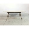 TAVOLO OVALE BASSO da CAFFE' MARMO GAMBE CROMATE OTTONE MIDCENTURY VINTAGE '50s