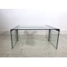 TAVOLINO da CAFFE CRISTALLO ACCIAIO DESIGN MODERNO Gallotti & Radice ITALIA '70s