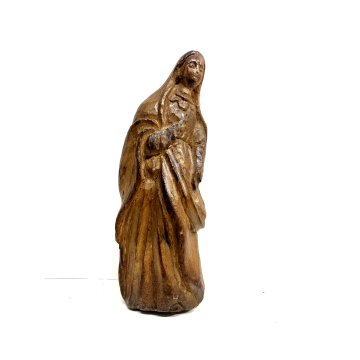 ANTICA SCULTURA LEGNO SCOLPITO INTAGLIATO MADONNA VERGINE Maria GOTICO RELIGIOSO
