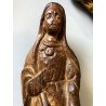 ANTICA SCULTURA LEGNO SCOLPITO INTAGLIATO MADONNA VERGINE Maria GOTICO RELIGIOSO