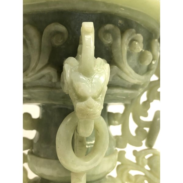 Collana Con Ciondolo - Pendente In Giada Naturale Intagliata A Ma Con Collana Senza Prezzo Di Riserva - Foto 13