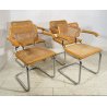 LOTTO 4 SEDIA DESIGN CESCA BRACCIOLI MARCEL BREUER ANNI 70 PAGLIA VIENNA ACCIAIO