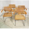 LOTTO 4 SEDIA DESIGN CESCA BRACCIOLI MARCEL BREUER ANNI 70 PAGLIA VIENNA ACCIAIO