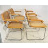 LOTTO 4 SEDIA DESIGN CESCA BRACCIOLI MARCEL BREUER ANNI 70 PAGLIA VIENNA ACCIAIO