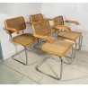 LOTTO 4 SEDIA DESIGN CESCA BRACCIOLI MARCEL BREUER ANNI 70 PAGLIA VIENNA ACCIAIO