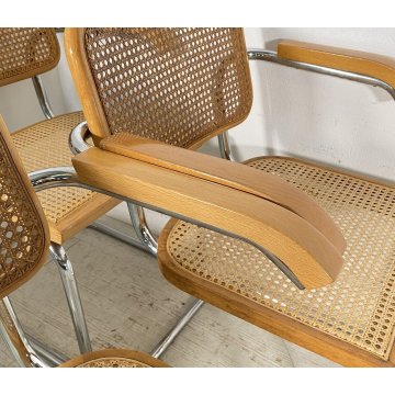 LOTTO 4 SEDIA DESIGN CESCA BRACCIOLI MARCEL BREUER ANNI 70 PAGLIA VIENNA ACCIAIO