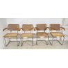 LOTTO 4 SEDIA DESIGN CESCA BRACCIOLI MARCEL BREUER ANNI 70 PAGLIA VIENNA ACCIAIO