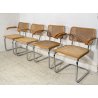 LOTTO 4 SEDIA DESIGN CESCA BRACCIOLI MARCEL BREUER ANNI 70 PAGLIA VIENNA ACCIAIO