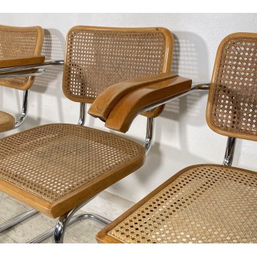 LOTTO 4 SEDIA DESIGN CESCA BRACCIOLI MARCEL BREUER ANNI 70 PAGLIA VIENNA ACCIAIO