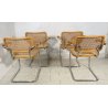 LOTTO 4 SEDIA DESIGN CESCA BRACCIOLI MARCEL BREUER ANNI 70 PAGLIA VIENNA ACCIAIO
