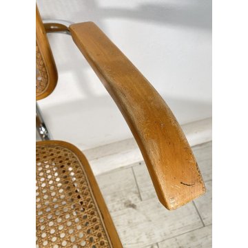 LOTTO 4 SEDIA DESIGN CESCA BRACCIOLI MARCEL BREUER ANNI 70 PAGLIA VIENNA ACCIAIO