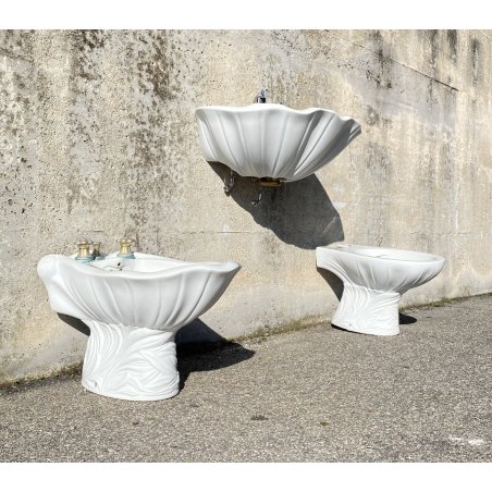 SET SANITARI ANTONIA CAMPI LAVENITE SCI LAVENO MODELLO CONCHIGLIA 1960 CERAMICA