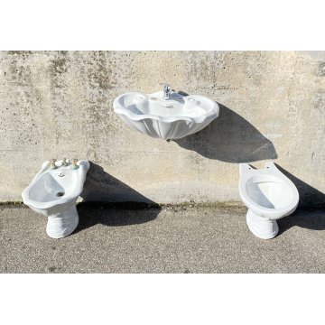 SET SANITARI ANTONIA CAMPI LAVENITE SCI LAVENO MODELLO CONCHIGLIA 1960 CERAMICA