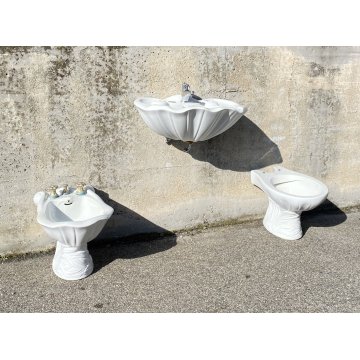 SET SANITARI ANTONIA CAMPI LAVENITE SCI LAVENO MODELLO CONCHIGLIA 1960 CERAMICA