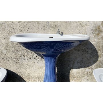 SET SANITARI ANTONIA CAMPI LAVENITE SCI LAVENO 1960 CERAMICA SMALTATA BLU GINORI