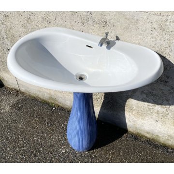 SET SANITARI ANTONIA CAMPI LAVENITE SCI LAVENO 1960 CERAMICA SMALTATA BLU GINORI
