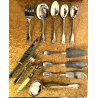 SERVIZIO POSATE 12 pers ART DECO' PUNZONATO METAL BLANC Acciaio INOX "AKIL"  '30