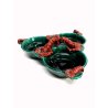 PIATTO ANTIPASTO CERAMICA HC VINTAGE PESCE DECORO ASTICE 3 DIP PLATE BOWL GREEN