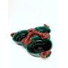 PIATTO ANTIPASTO CERAMICA HC VINTAGE PESCE DECORO ASTICE 3 DIP PLATE BOWL GREEN