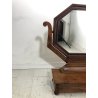 ANTICA PSICHE SPECCHIO OTTAGONALE a LIRA BASCULANTE CASSETTO LEGNO NOCE  '800