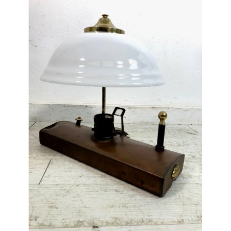 ANTICA LAMPADA da TAVOLO CAMPO SPECCHIO RIFRATTORE KEROSENE ELETTRIFICATA Sweden