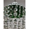 LAMPADARIO SOSPENSIONE VETRO BOEMIA INCAMICIATO OPALINO VERDE DECORO FLOREALE 50