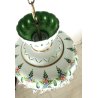 LAMPADARIO SOSPENSIONE VETRO BOEMIA INCAMICIATO OPALINO VERDE DECORO FLOREALE 50
