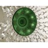 LAMPADARIO SOSPENSIONE VETRO BOEMIA INCAMICIATO OPALINO VERDE DECORO FLOREALE 50
