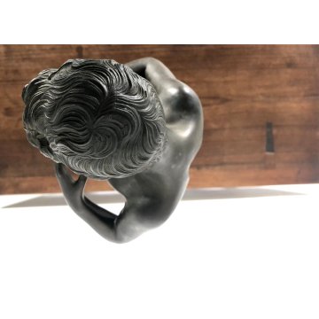 ANTICA SCULTURA ANTIMONIO G. De Martino "Giovine pescatoriello" ART DECO' '900