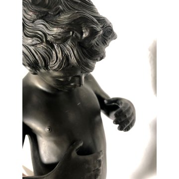 ANTICA SCULTURA ANTIMONIO G. De Martino "Giovine pescatoriello" ART DECO' '900
