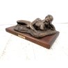 SCULTURA BRONZO DORATO FIGURA FEMMINILE Domenico Mazzilli "Nudo disteso" '900