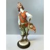 ANTICA FIGURA CERAMICA CAPODIMONTE MOSCHETTIERE "Athos" G. Cappè 15 cm/h  '900