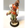 ANTICA FIGURA CERAMICA CAPODIMONTE MOSCHETTIERE "Athos" G. Cappè 15 cm/h  '900
