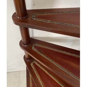 ANTICA GROSSA SCALA INGLESE DA LIBRERIA LEGNO SCALETTA 4 SCALINI PRIMI 1900 OLD