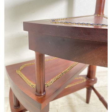 ANTICA GROSSA SCALA INGLESE DA LIBRERIA LEGNO SCALETTA 4 SCALINI PRIMI 1900 OLD