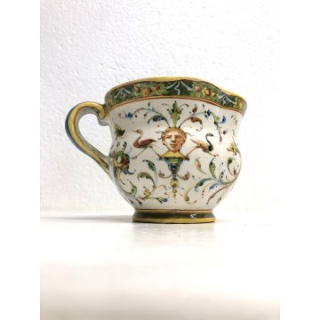 ANTICO VASO BROCCA VERSATOIO MAIOLICA A. Minghetti DECORO a RAFFAELLESCHE '20