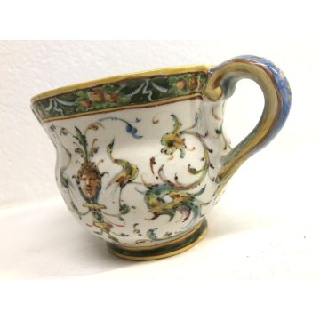ANTICO VASO BROCCA VERSATOIO MAIOLICA A. Minghetti DECORO a RAFFAELLESCHE '20