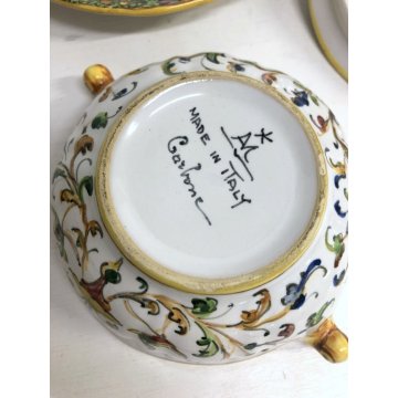 ANTICA PICCOLA ZUPPIERA MAIOLICA con PIATTINO A. Minghetti DECORO RAFFAELLESCHE