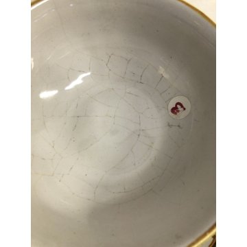 ANTICA PICCOLA ZUPPIERA MAIOLICA con PIATTINO A. Minghetti DECORO RAFFAELLESCHE