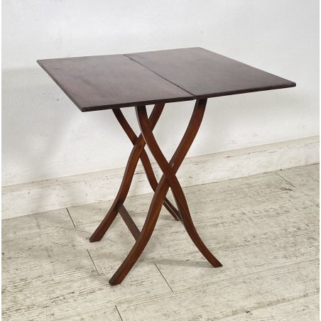 TAVOLINO DA CAMPEGGIO LEGNO PALISSANDRO PORTATILE TAVOLO PRIMI 1900 TABLE CAMPO