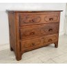 ANTICO PICCOLO COMÒ PIEMONTESE LEGNO NOCE ABETE 3 CASSETTI 1800 CASSETTONE EPOCA