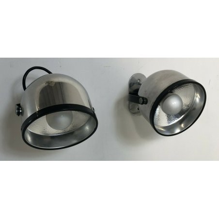 COPPIA LAMPADE PARETE STILNOVO GAE AULENTI DESIGN APPLIQUE MILANO ITALY ANNI 60