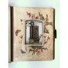 ANTICO ALBUM FOTOGRAFICO CARILLON PELLE OTTONE PAGINE DECORO FLOREALE LIBERTY