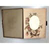 ANTICO ALBUM FOTOGRAFICO CARILLON PELLE OTTONE PAGINE DECORO FLOREALE LIBERTY